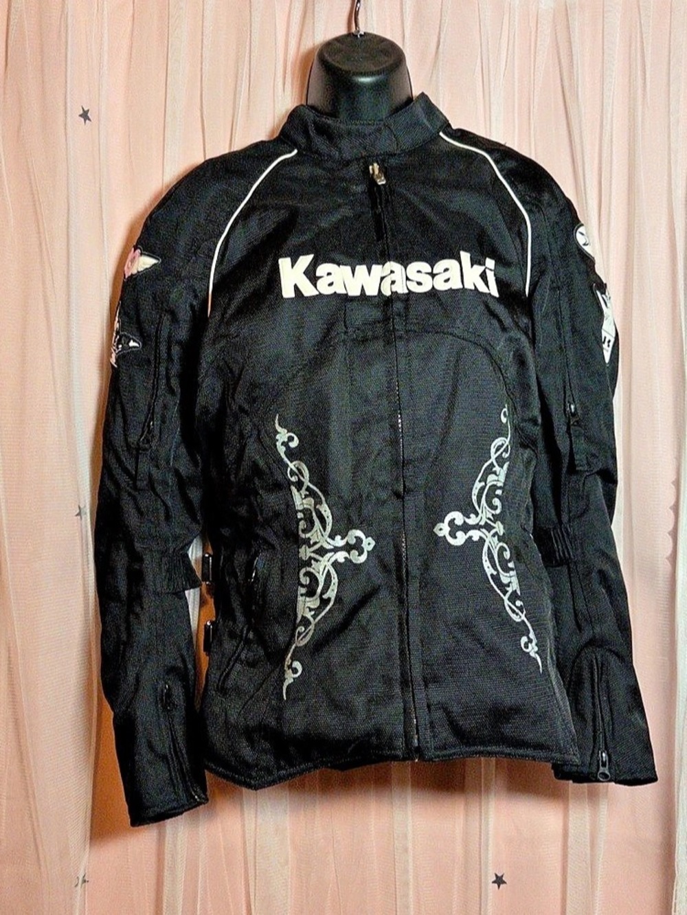 Joe Rocket Kawasaki Moto Jacket Women's Motorcycle Jacket Black White Medium